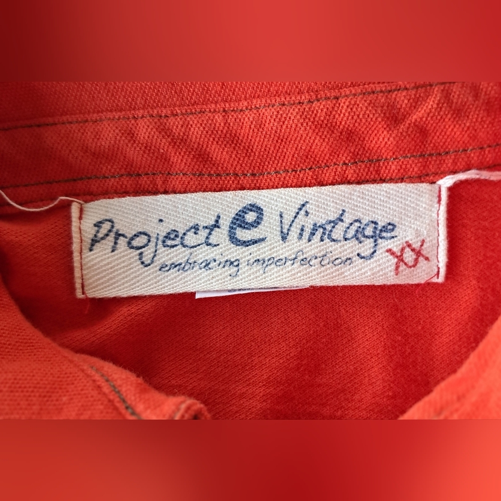 Project e Vintage Orange Polo Women's Top - Picture 7 of 8